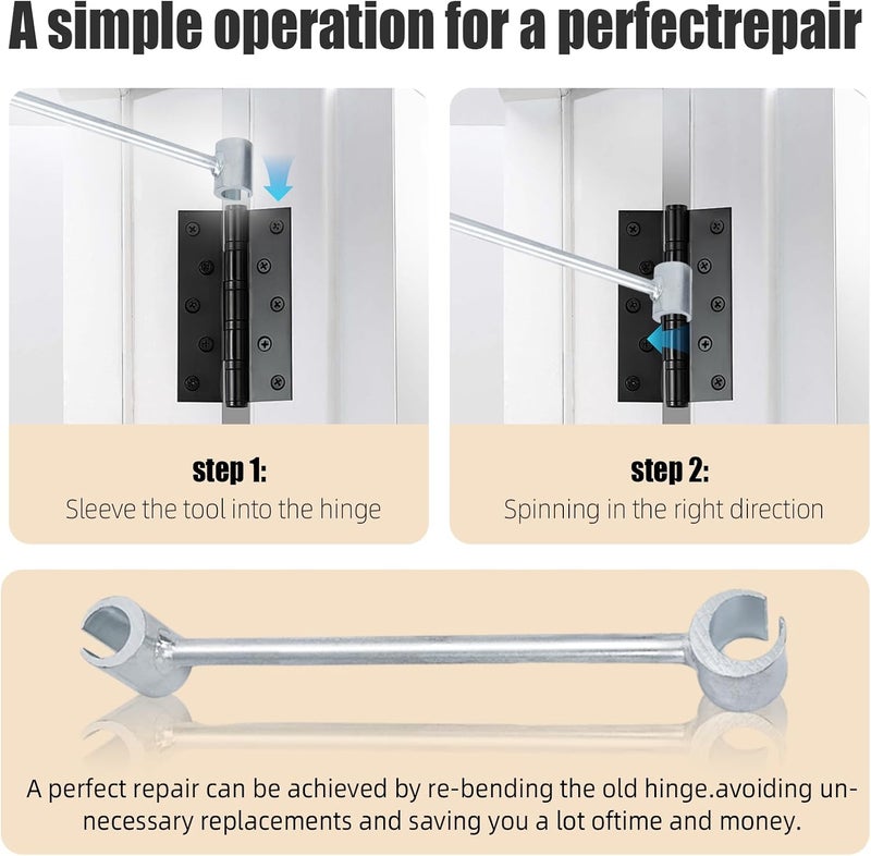 LENKEYREND Door Hinge Adjustment Tool, 14-19mm Hinges Gap Adjusting Wrench, Heavy Duty Door Hinge Repair Tool for Residential，Fire, Security, Cleanroom Doors, Ergonomic Design for Easy Repair - Image 5